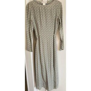 Petite Sophisticate 4 Dress Vintage 90's Grey Floral Fairy Cottage Modest Maxi